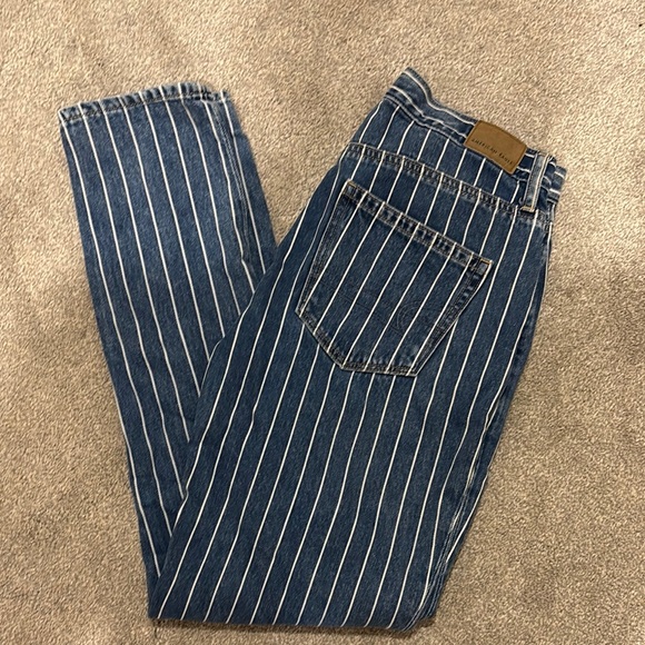 American Eagle Outfitters Blue Striped Jeans - Picture 1 of 6